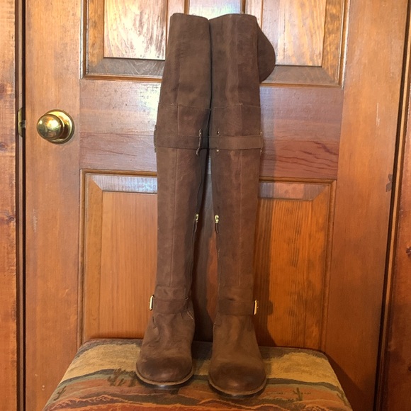 Vince Camino Genuine Brown Suede Leather Thigh High Boots. Can roll down cuff. 7 - Picture 3 of 12